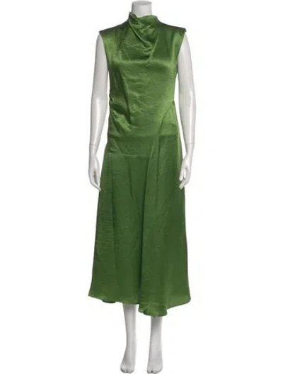 Pre-owned Atelier Delphine Cowl Neck Long Dress In Green