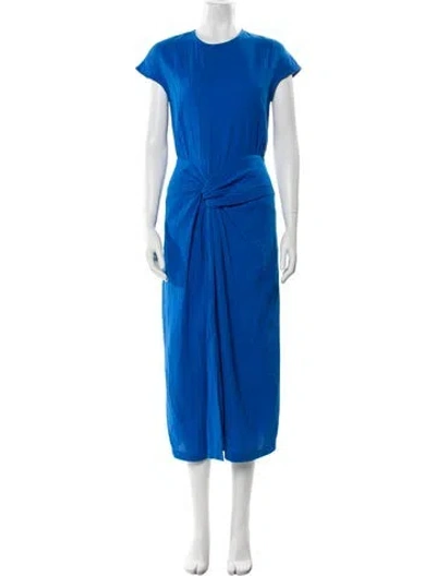 Pre-owned Atelier Delphine Crew Neck Long Dress In Blue