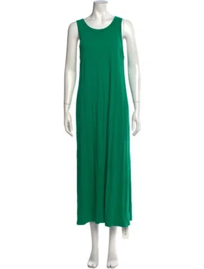 Pre-owned Atelier Delphine Crew Neck Long Dress In Green