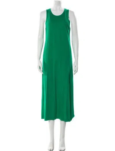 Pre-owned Atelier Delphine Crew Neck Midi Length Dress In Green