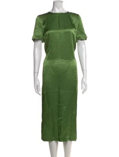 Pre-owned Atelier Delphine Crew Neck Midi Length Dress W/ Tags In Green