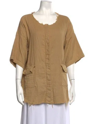 Pre-owned Atelier Delphine Crew Neck Short Sleeve Top In Neutrals