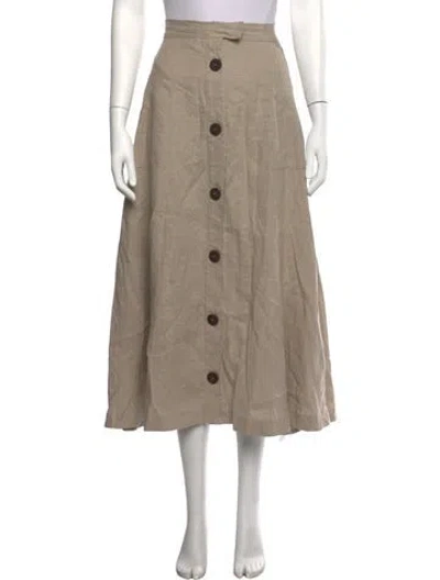 Pre-owned Atelier Delphine Linen Long Skirt In Neutrals