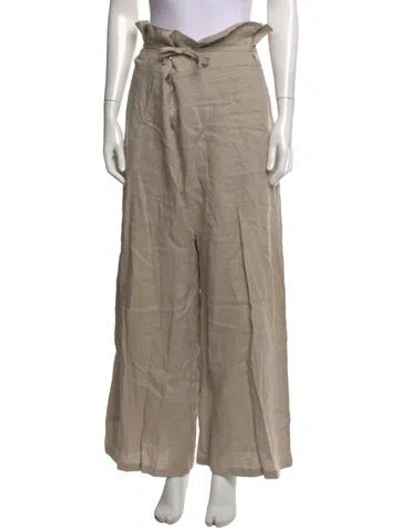Pre-owned Atelier Delphine Linen Wide Leg Pants W/ Tags In Neutrals