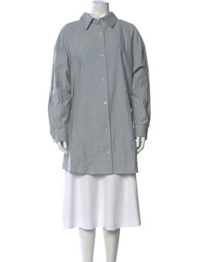 Pre-owned Atelier Delphine Long Sleeve Button-up Top In Grey