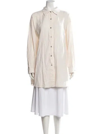 Pre-owned Atelier Delphine Long Sleeve Button-up Top In Neutrals