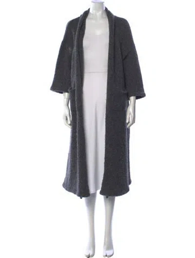 Pre-owned Atelier Delphine Merino Wool Open Front Sweater In Gray
