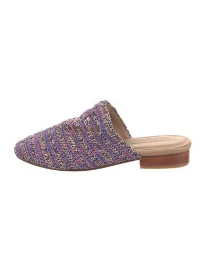 Pre-owned Atelier Delphine Printed Mules In Purple