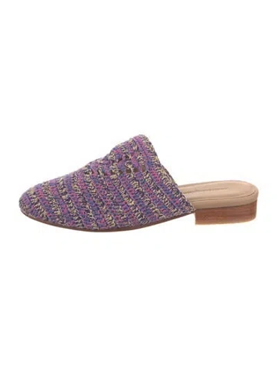 Pre-owned Atelier Delphine Printed Mules In Purple