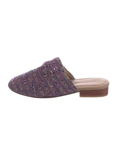 Pre-owned Atelier Delphine Printed Mules In Purple