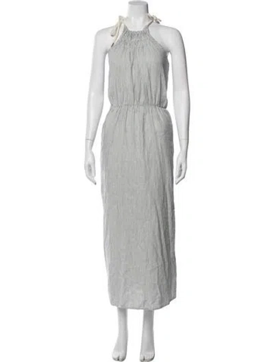 Pre-owned Atelier Delphine Striped Long Dress In Silver