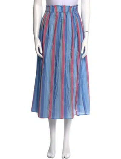 Pre-owned Atelier Delphine Striped Midi Length Skirt In Blue