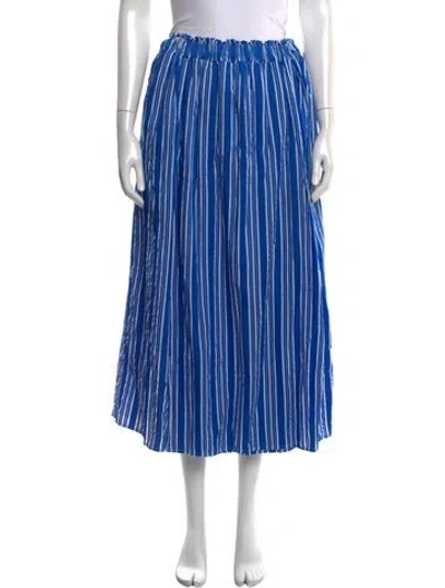 Pre-owned Atelier Delphine Striped Midi Length Skirt In Blue