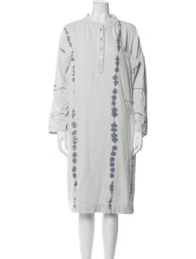 Pre-owned Atelier Delphine Tie-dye Print Knee-length Dress In Blue