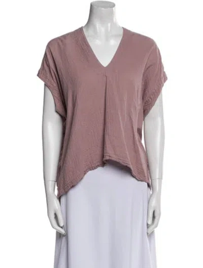 Pre-owned Atelier Delphine V-neck Short Sleeve Top In Purple