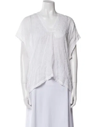 Pre-owned Atelier Delphine V-neck Short Sleeve T-shirt In White