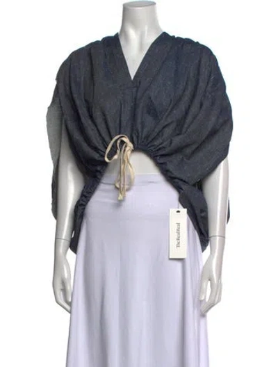 Pre-owned Atelier Delphine V-neck Sleeveless Top In Blue