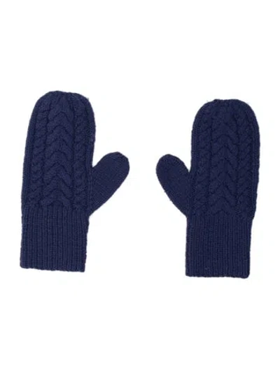 Pre-owned Atelier Delphine Wool Knit Mittens In Blue