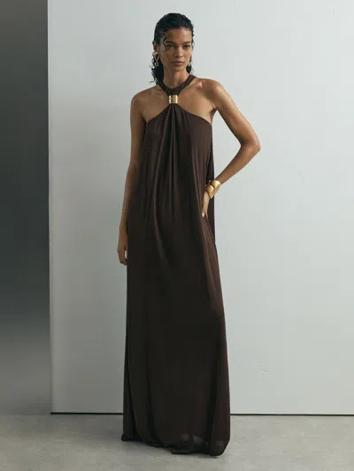 Atelier Jersey Hardware-detail Maxi Dress In Brown