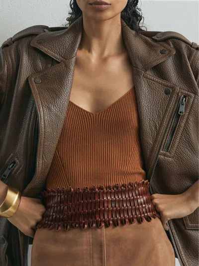 Atelier Leather Interlaced Belt In Multi