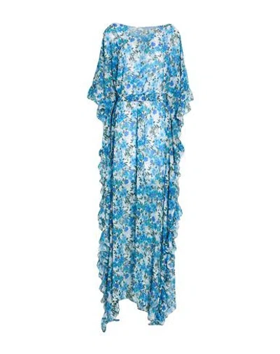 Atelier Legora Woman Maxi Dress Azure Size 14 Viscose, Polyamide, Polyester In Blue