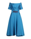 Atelier Legora Woman Midi Dress Blue Size 4 Polyester, Silk