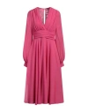 Atelier Legora Woman Midi Dress Fuchsia Size 8 Polyamide, Viscose In Pink