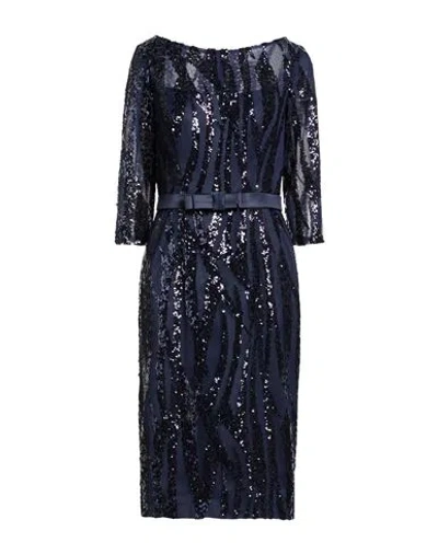 Atelier Legora Woman Midi Dress Navy Size 10 Polyester In Blue