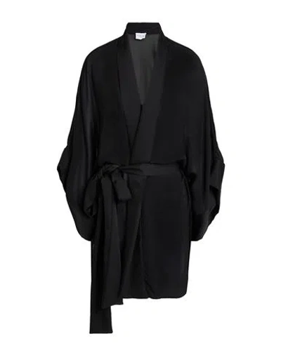 Atelier Legora Woman Overcoat & Trench Coat Black Size 16 Viscose, Polyamide, Polyester