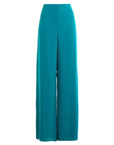 Atelier Legora Woman Pants Emerald Green Size 8 Viscose, Polyamide, Polyester In Blue