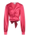 Atelier Legora Woman Top Fuchsia Size 8 Polyamide, Viscose, Polyester, Elastane In Pink