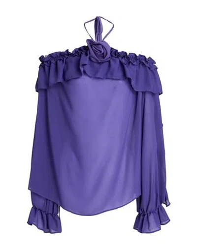 Atelier Legora Woman Top Purple Size 8 Viscose, Nylon, Polyester