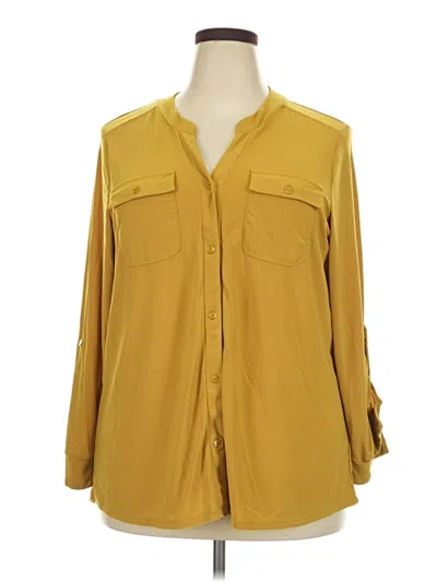Pre-owned Atelier Long Sleeve Blouse In Yellow