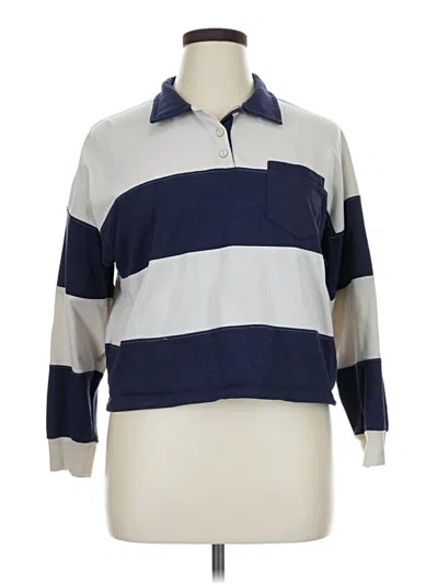 Pre-owned Atelier Long Sleeve Polo Shirt In Blue