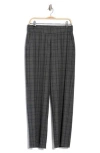 Atelier Luxe Plaid Wide Leg Pants In Grey/navy