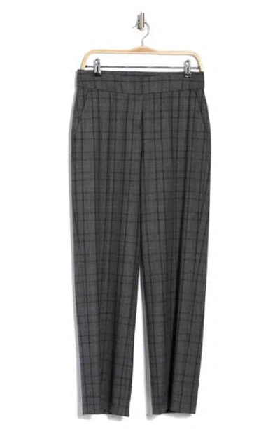 Atelier Luxe Plaid Wide Leg Pants In Grey/navy