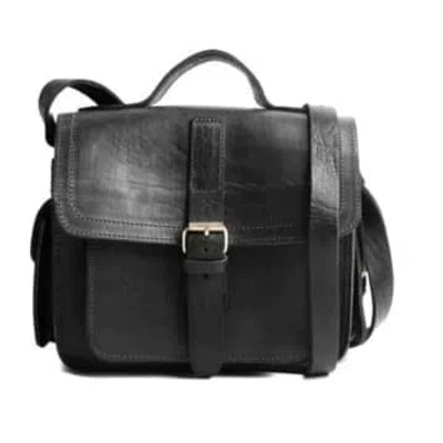 Atelier Marrakech Black Leather Camera Satchel Bag