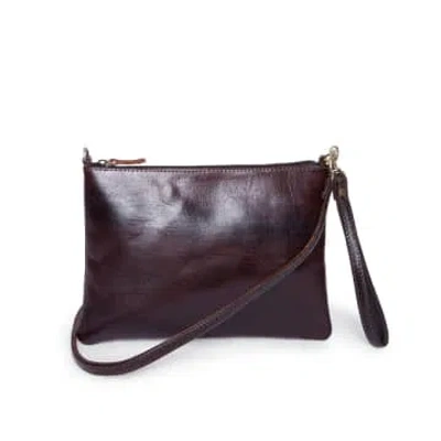 Atelier Marrakech Dark Brown Crossbody Leather Clutch Bag