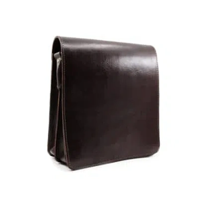 Atelier Marrakech Dark Brown Leather Midi Messenger Bag