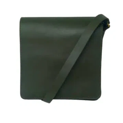 Atelier Marrakech Green Leather Midi Messenger Bag