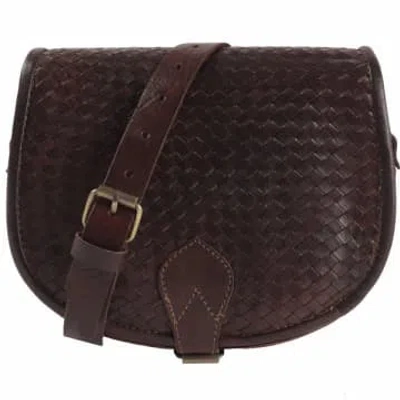 Atelier Marrakech Sam Woven Saddle Bag -chocolate In Brown