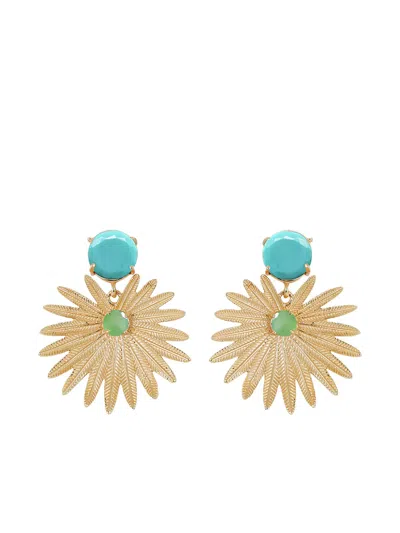 Atelier Mon 14k黄金 Palm Leaf 耳环 In Gold