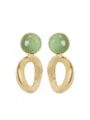 Atelier Mon Cats Eye Oval Earrings In Gold