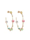 Atelier Mon Stone Hoop Earrings In Gold