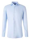 Atelier Munro Buttoned Ribbed Dress Shirt In Blue