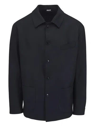 Atelier Munro Buttoned Shirt Jacket In Blue