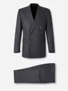 Atelier Munro Peak-lapel Double-breasted Suit In Black