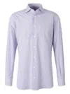Atelier Munro Striped Button Dress Shirt In Purple
