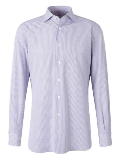 ATELIER MUNRO STRIPED BUTTON DRESS SHIRT