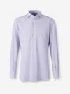 Atelier Munro Striped Button Dress Shirt In Purple
